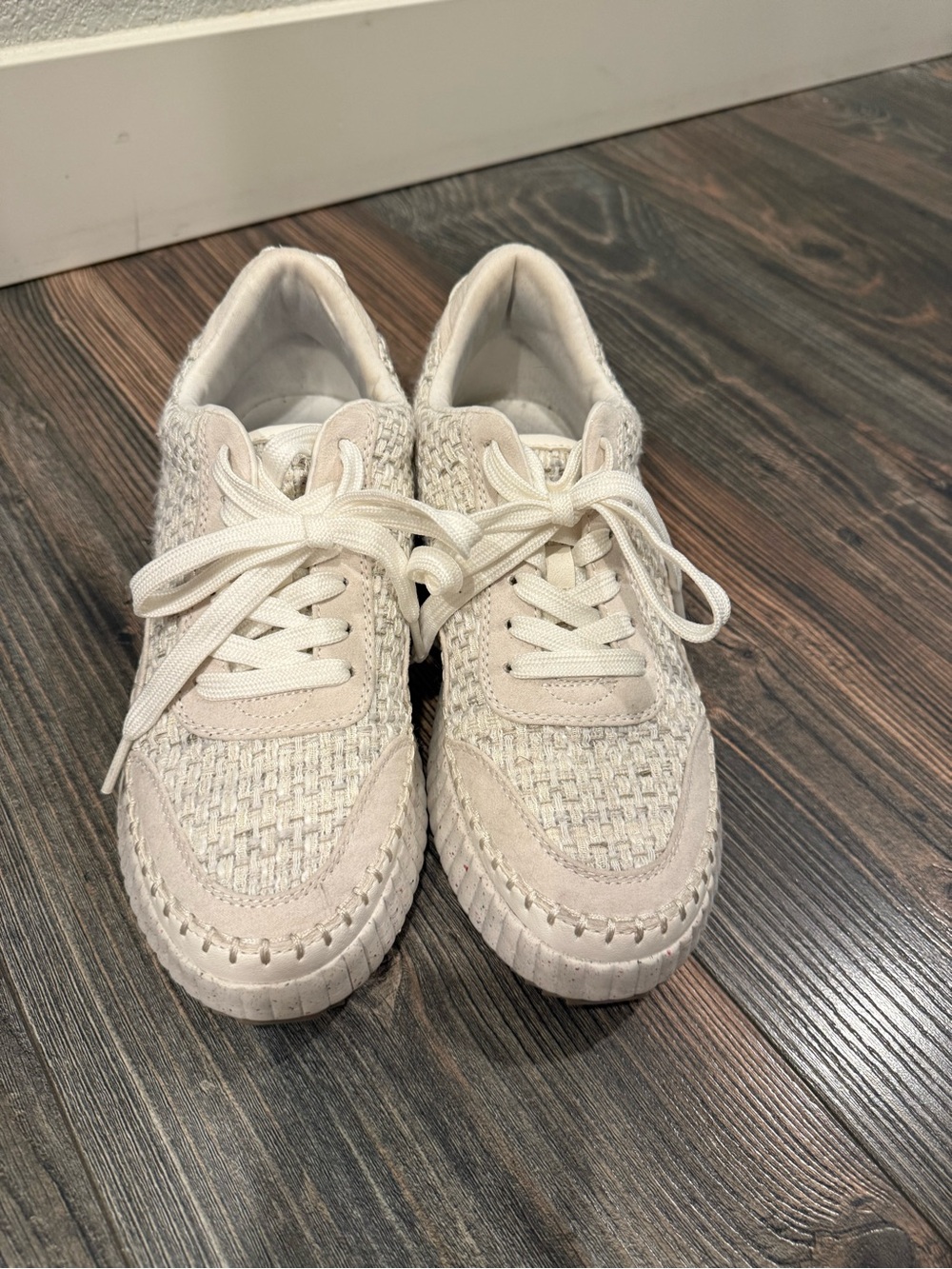 Universal Thread Cream Knit Platform Lace-Up Sneakers - Picture 2 of 4